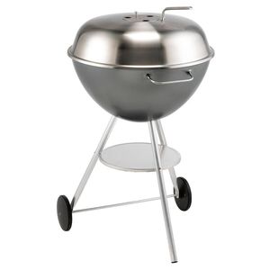 barbecue à charbon / sur roulettes / en acier inoxydable