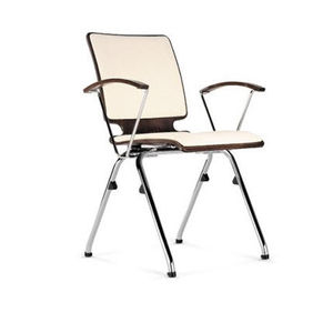 chaise contemporaine / avec accoudoirs / empilable / en acier