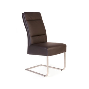 chaise contemporaine / tapissée / cantilever / en cuir