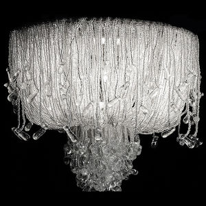 plafonnier contemporain / en verre / fait main / blanc