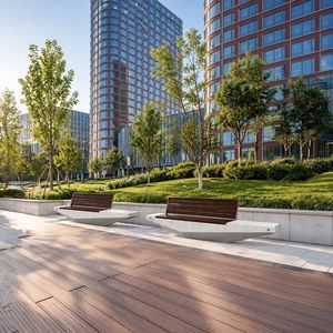 banc de jardin contemporain