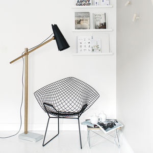 lampe sur pied / contemporaine / en aluminium peint / en bois