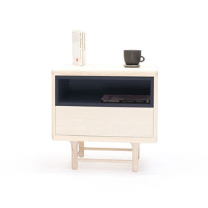 table de chevet contemporaine / en frêne / en MDF laqué / rectangulaire