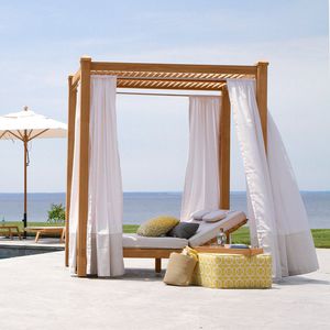 lit de jardin à baldaquin / double / contemporain / en tissu