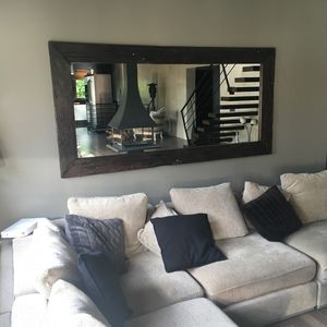 miroir mural / contemporain / rectangulaire / en teck