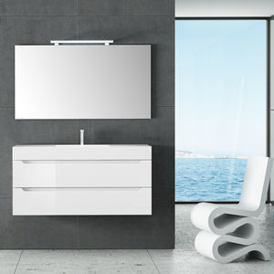 meuble vasque suspendu / en bois laqué / contemporain / avec tiroirs