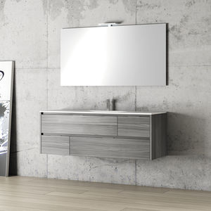 meuble vasque double / mural / en chêne / en MDF