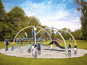grimpeur avec trampoline