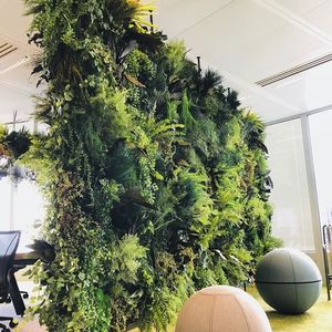 mur végétal synthétique / sur mesure / feuillages denses / floral