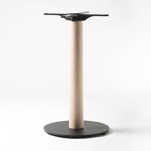 pied de table en acier à revêtement par poudre / en acier inoxydable brossé / en acier inoxydable poli / en bois