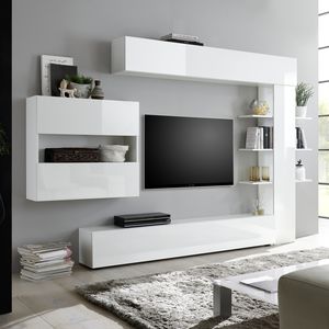 ensemble TV mural contemporain