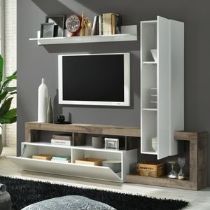 ensemble TV mural contemporain