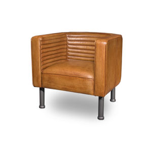 fauteuil classique / en cuir / marron / contract