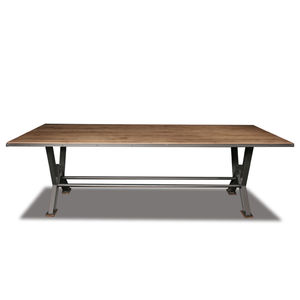 table à manger classique / en chêne / en acier / rectangulaire
