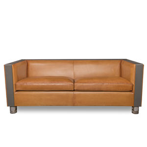 canapé contemporain / en cuir / 3 places / avec coussin amovible