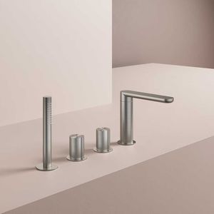 set de baignoire en inox brossé