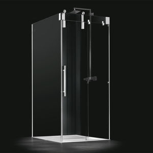 cabine de douche en verre / d'angle / avec porte coulissante
