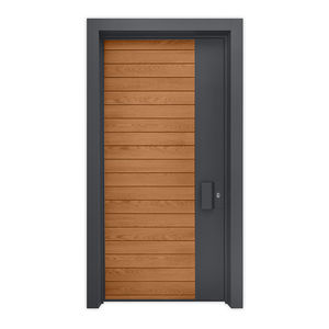 porte d'entrée / battante / en bois / en acier galvanisé