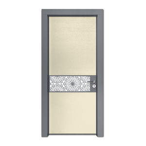 porte d'entrée / battante / en plaqué bois / en aluminium