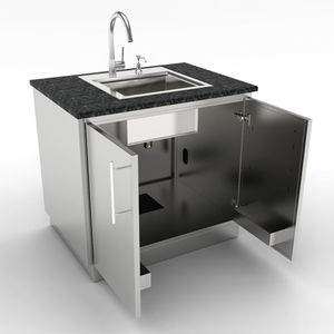 meuble évier en acier inox