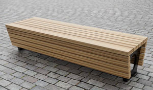 banc public / contemporain / en chêne / en bois de feuillus