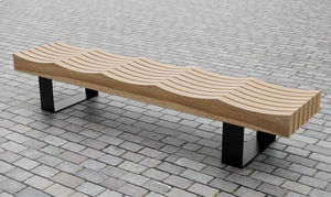 banc public / contemporain / en chêne / en bois de feuillus