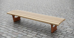 banc public / contemporain / en chêne / en bois de feuillus