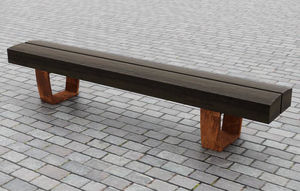 banc public / contemporain / en bois / en acier COR-TEN®