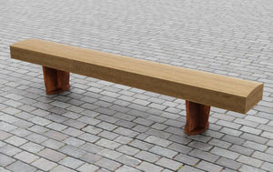 banc public / contemporain / en bois / en acier COR-TEN®