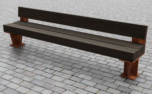 banc public / contemporain / en bois / en acier COR-TEN®