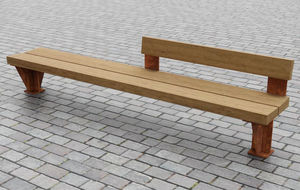 banc public / contemporain / en bois / en acier COR-TEN®