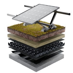 toiture végétalisée avec panneau solaire