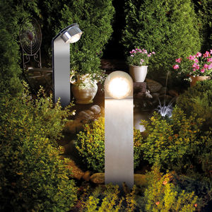 borne d'éclairage de jardin / contemporaine / en acier inoxydable poli / à LED