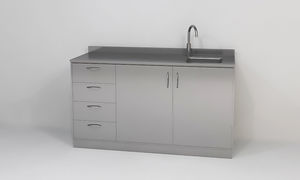 meuble évier en acier inox