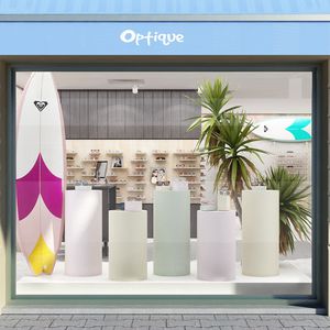 présentoir à poser / pour brochures / pour produits de beauté / à bouteilles