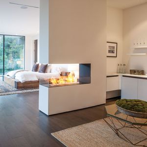 cheminée au bioéthanol / contemporaine / à foyer ouvert / à 3 faces