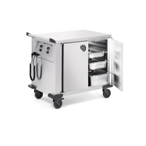 chariot pour bac gastronorme / professionnel / chauffant / en inox