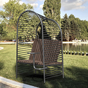 banc public / contemporain / en bois / en métal