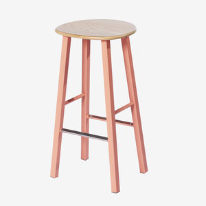 tabouret de bar contemporain / en acier à revêtement par poudre / en contreplaqué moulé / pour restaurant
