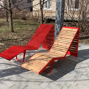bain de soleil contemporain / en pin / en acier galvanisé / en acier à revêtement par poudre