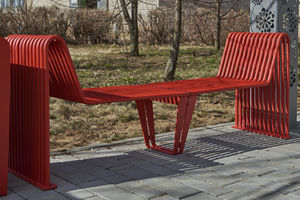 banc public / contemporain / en acier galvanisé / en acier à revêtement par poudre