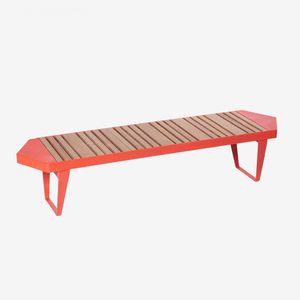 banc public / contemporain / en bois / en acier galvanisé
