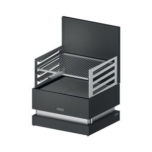barbecue à charbon / sur pied / en aluminium / en acier inoxydable