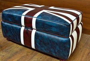 ottoman contemporain / en cuir / tapissé / rectangulaire