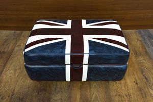ottoman contemporain / en cuir / rectangulaire / avec rangement