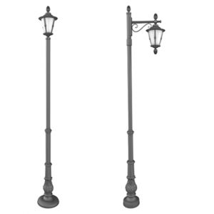 lampadaire urbain / classique / en fonte d'aluminium / en acier inoxydable