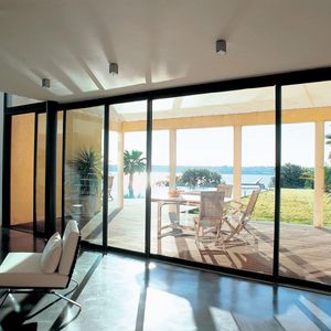 baie vitrée coulissante / en aluminium / à triple vitrage / à coupure thermique