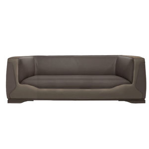 canapé contemporain / en cuir / 2 places / marron