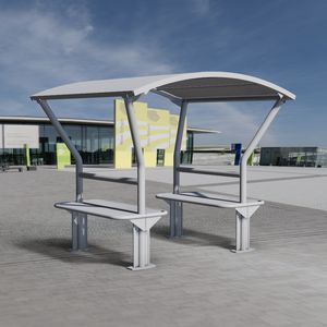 banc avec abri / public / contemporain / en acier galvanisé