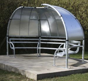 banc avec abri / public / contemporain / en acier galvanisé